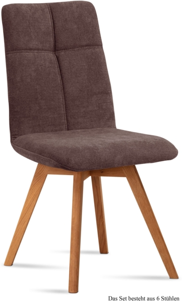 Esszimmerstuhl (6er-Set) Dimut 47x92x60 Eiche geölt/Braun