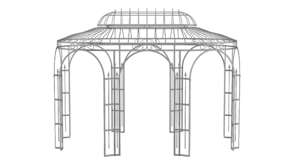 ELEO Eisenpavillon oval Verona 4 x 2,85 m feuerverzinkt