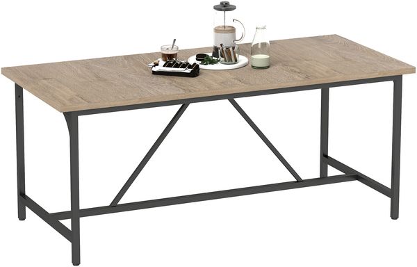 HOMCOM Esstisch, Spanplatte, Naturholz, 180L x 80B x 75,5H cm