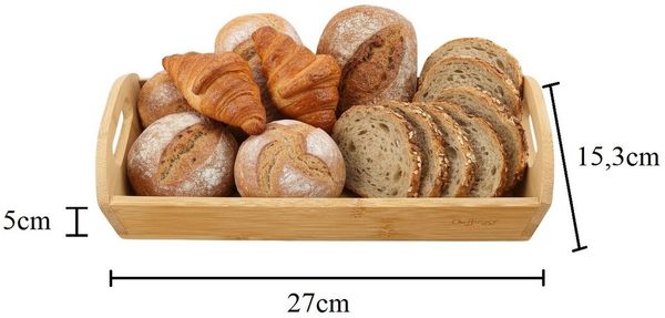 Bambus Tablett - Brotkorb & Obstschale mit Griffen - Modern & praktisch