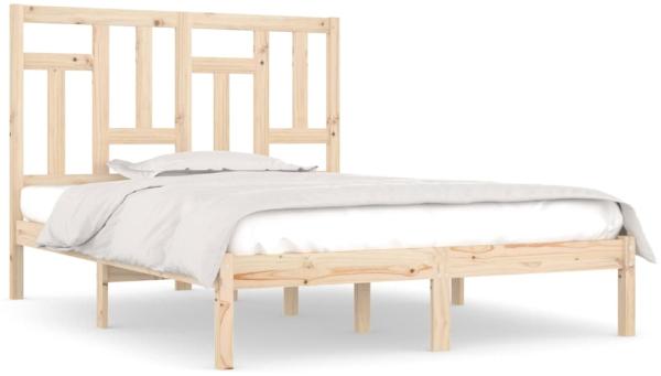 vidaXL Massivholzbett 135x190 cm 4FT6 Double [3104518]