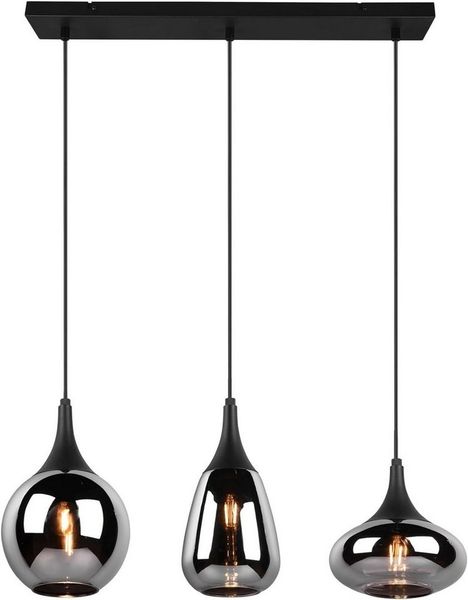 lightling Pendelleuchte Ludmila, ohne Leuchtmittel, moderne Pendellampe mit Schirm aus Glas
