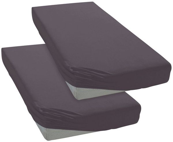 OTTO home Spannbettlaken PHYSALIS in BASIC und PREMIUM Qualität, 100% Baumwolle, Jersey (110 g/m), Gummizug: rundum, (2 Stück), für Matratzen bis 18 cm Höhe, Bettlaken, Spannbetttuch, pflegeleicht