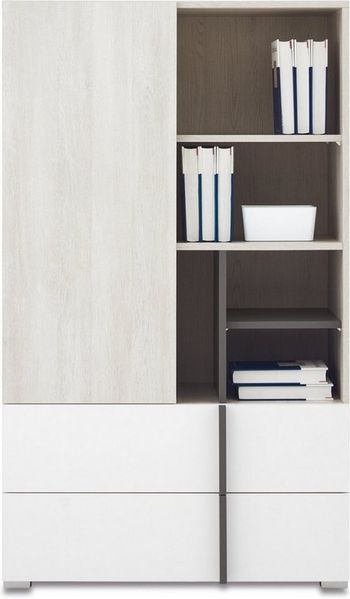 Deine Möbel 24 Kinderregal REMI 06 Regal Bücherregal 80 cm breit, Set 2-tlg, REMI Kollektion Kinderzimmer Jugendzimmer Weiß Holz Anthrazit