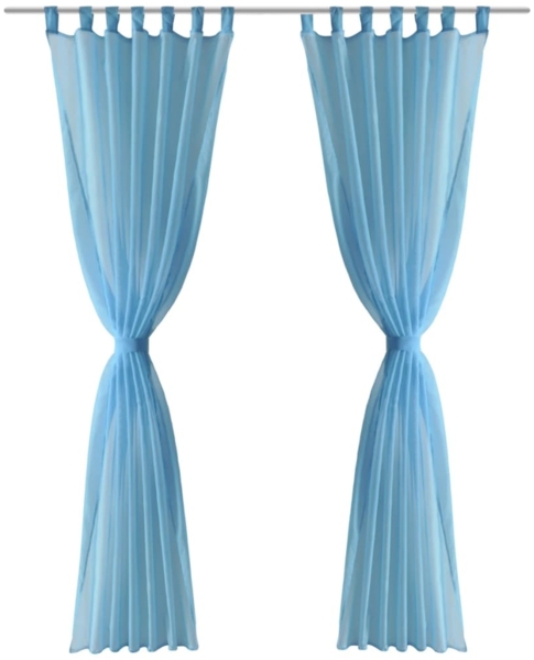 vidaXL 2x transparente Gardine, Polyester türkis, 140x245 cm