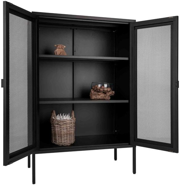 House Nordic Schrank, 2 Gittertüren, Stahl, schwarz, 80x40x120 cm Bild 5