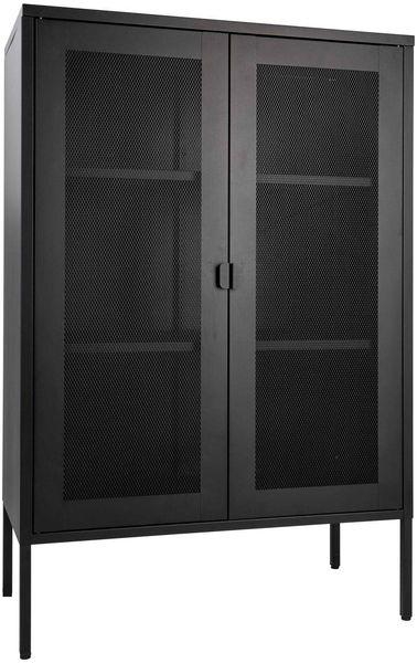 House Nordic Schrank, 2 Gittertüren, Stahl, schwarz, 80x40x120 cm Bild 2