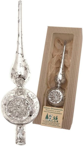 Krebs Glas Lauscha Christbaumspitze Antike Mercury Glas Reflexspitze (1-tlg), Christbaumspitze aus Glas, mundgeblasen, handgefertigt