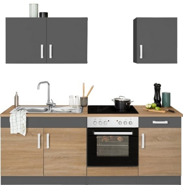 KOCHSTATION Küchenzeile KS-Gera, Breite 210 cm, wahlweise mit E-Gerät Herd-Set, mit Arbeitsplatte Bild 4