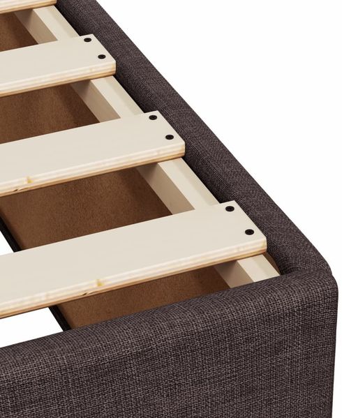 vidaXL Bettgestell ohne Matratze Dunkelbraun 100x200 cm Stoff 3284453 Bild 7