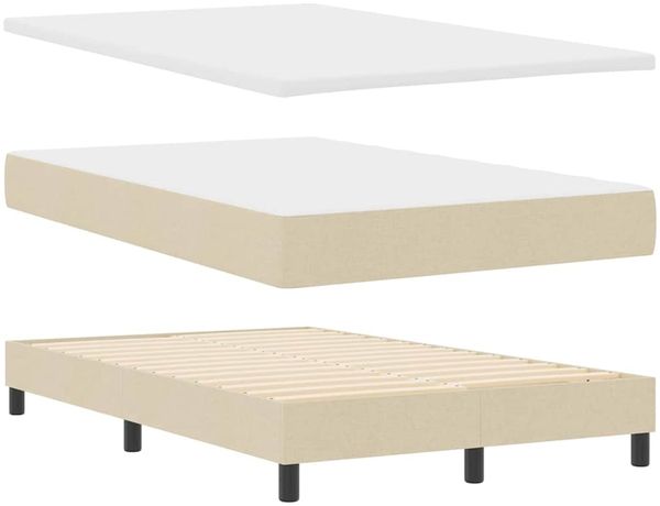vidaXL Boxspringbett mit Kopfteil Creme 120 x 200 cm Stoff 3338760 Bild 5