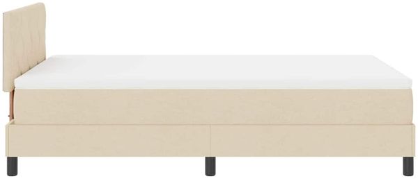 vidaXL Boxspringbett mit Kopfteil Creme 120 x 200 cm Stoff 3338760 Bild 8