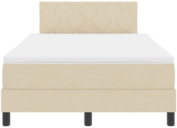 vidaXL Boxspringbett mit Kopfteil Creme 120 x 200 cm Stoff 3338760 Bild 7