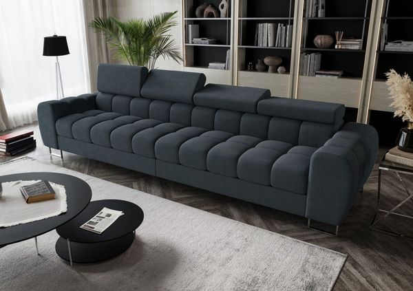 Big Sofa Sofa 4-Sitzer BASTIEN Megasofa in Stoff Moly Graphit