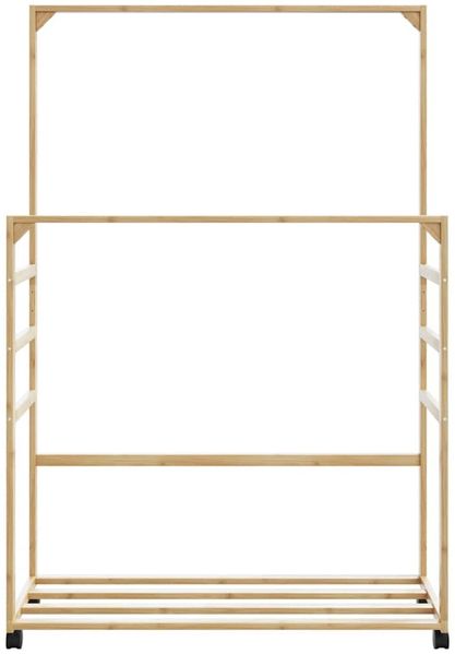vidaXL Kleiderständer mit Ablagen und Rollen 90x35x155 cm Bambus 4008916 Bild 4