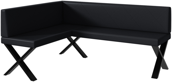 MEBLINI Eckbank für Esszimmer - Küchenbank - Essecke - Sitzecke Küche - ERIC - X-Beine 128x168x87cm Links - Schwarz Kunstleder