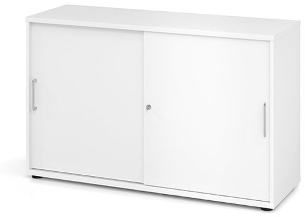 Schiebetürschrank 2 Ordnerhöhen, 120cm BM Weiß