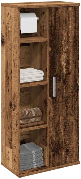 Badezimmerschrank mit Rollenhalter Altholz-Optik 39 x 22 x 90 cm