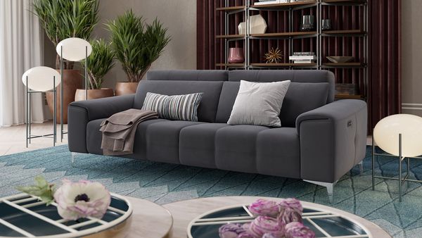 Sofanella 3-Sitzer SALENTO Stoffcouch Stoffsofa hochwertig in Cognac XL: 234 Breite x 100 Tiefe