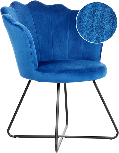 Sessel LOVELOCK Samtstoff Marineblau