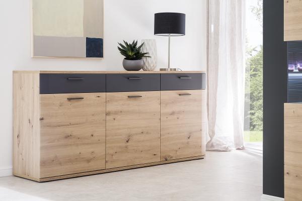 Sideboard Cortona - Balkeneiche / Anthrazit