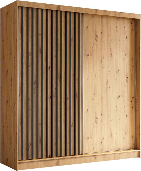 AX LIVING Cabinio Schwebetürenschrank Artisan 200cm mit Lamellen