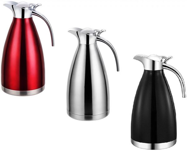 Thermoskanne Isolierkanne Kaffeekanne 2 Liter rot