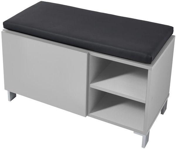 Sitzbank >Redditch< in Lichtgrau aus Kunststoff - 80x48x39cm (BxHxT)