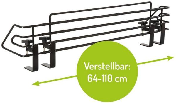 BOMI Herdschutzgitter Herdsicherung Mowi 64-110 cm zum Klemmen, Herd Gitter Schutz Ohne Bohren - Spülmaschinenfest - Rostfrei