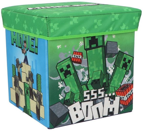 Minecraft Aufbewahrungskorb Minecraft Kinder Spielzeug Korb freistehender Spielzeugkorb Deckel