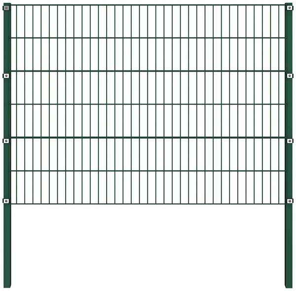 vidaXL Zaunelement mit Pfosten Eisen 176,5 x 120 cm Grün 144934