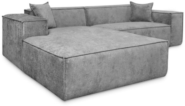 Ecksofa Designersofa CARLOTA in Stoff Perfect Harmony Grau Ottomane Links Bild 3