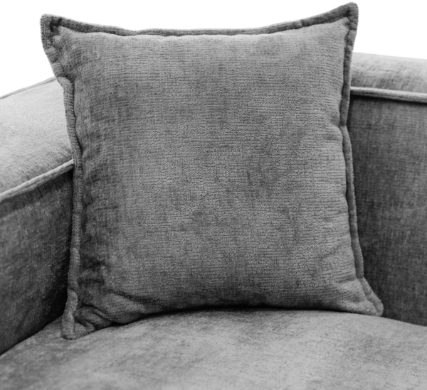 Ecksofa Designersofa CARLOTA in Stoff Perfect Harmony Grau Ottomane Links Bild 5