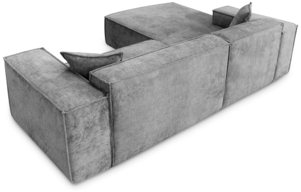 Ecksofa Designersofa CARLOTA in Stoff Perfect Harmony Grau Ottomane Links Bild 4