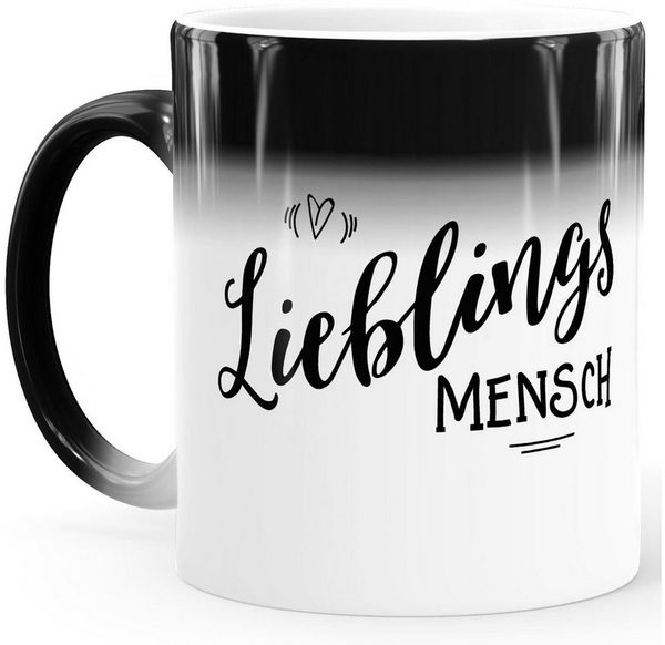 MoonWorks Tasse Zaubertasse Farbwechsel-Tasse Lieblingsmensch besonderes Geschenke Freundschaft Liebe Familie MoonWorks®, Keramik