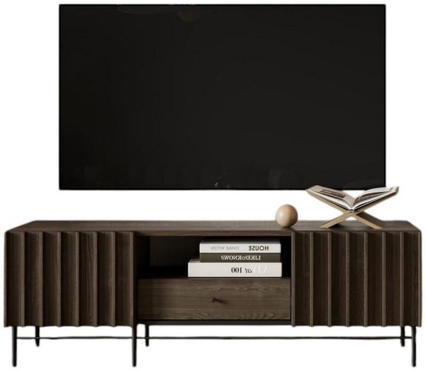 Compleo TV-Schrank mit Schublade, Lowboard, TV-Tisch, 2 Türen MIU