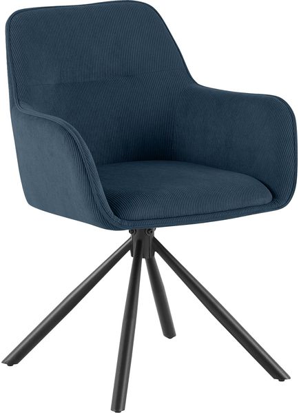 CLP Esszimmerstuhl Tipton Cordbezug 180 Grad Schwenkmechanismus bis 150 kg belastbar,blau