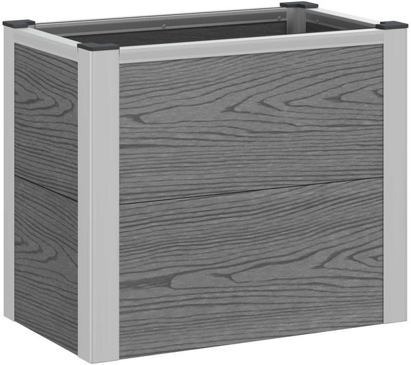 vidaXL Hochbeet Grau 50 x 30 x 22 cm WPC und Aluminium 42039082