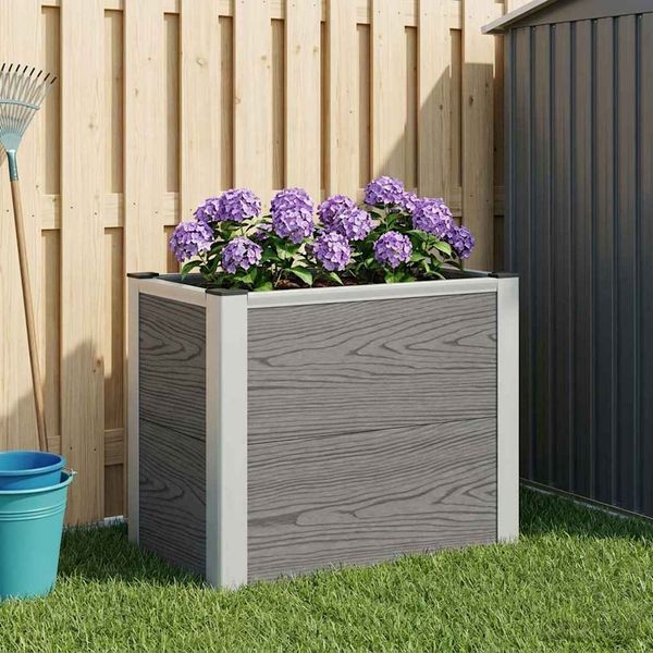vidaXL Hochbeet Grau 50 x 30 x 42 cm WPC und Aluminium 42039082