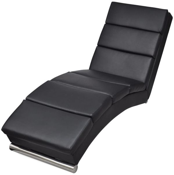 vidaXL Chaiselongue Schwarz Kunstleder 240711