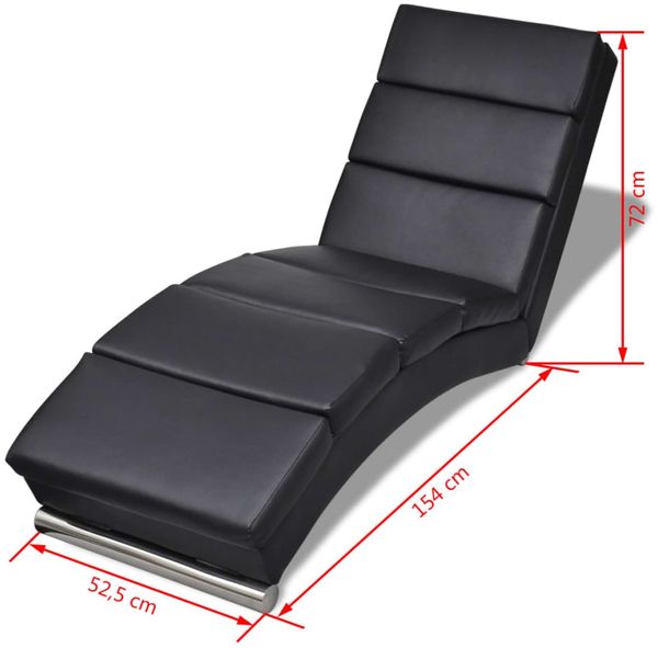 vidaXL Chaiselongue Schwarz Kunstleder 240711 Bild 5