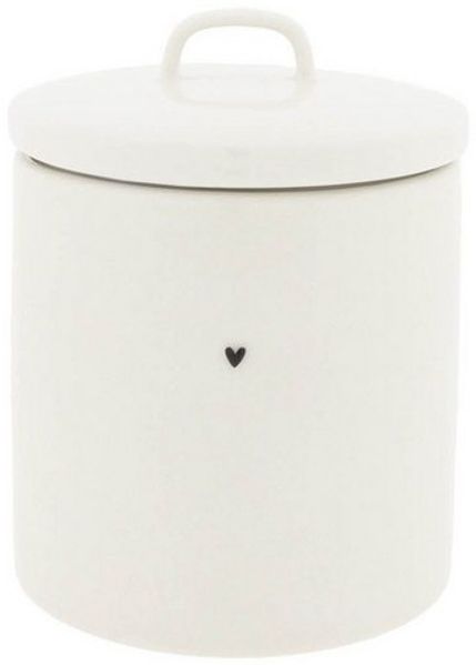 Bastion Collections - Vorratsdose Dose 800ml Keramik Weiß Herz LI/JAR M 011 BL