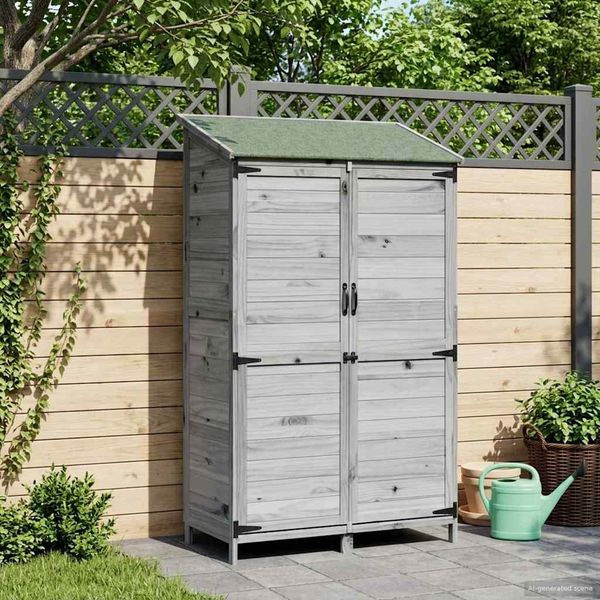 vidaXL Garten Shed Grau 106,5 x 56 x 176 cm Holzwerkstoff 42033450