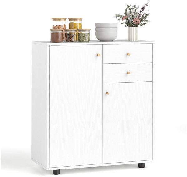COSTWAY Sideboard, Vorratsschrank Buffet mit 2 Schubladen 74 x 35 x 85,5 cm