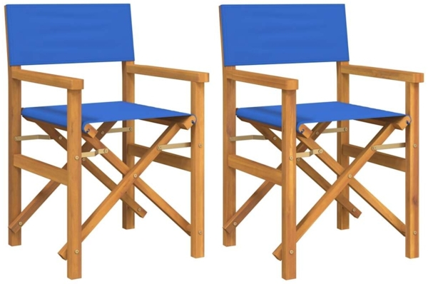 vidaXL Regiestühle 2 Stk. Klappbar Blau Massivholz Teak 4008514