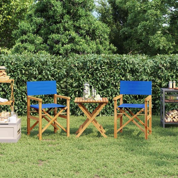 vidaXL Regiestühle 2 Stk. Klappbar Blau Massivholz Teak 4008514