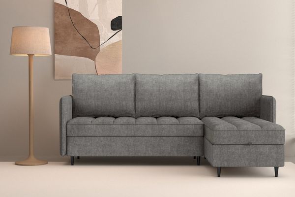 Dorel Home Ecksofa LINDHUS, L-Form, Breite 194cm, verschiedene Stellvarianten, Modulsofa, Recamiere, Stauraum, Cord und Chenille-Bezug