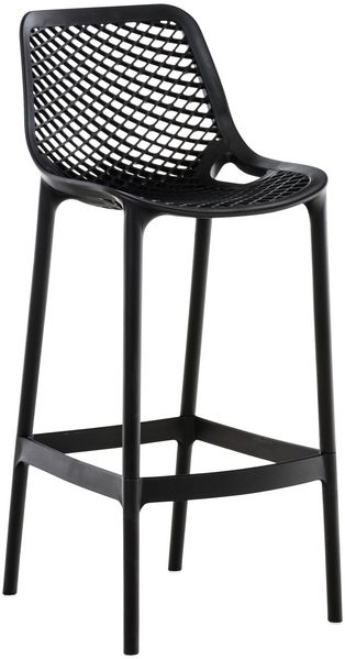 Barhocker modern Schwarz LORL - Kunststoff, 105x45x53cm Barhocker mit Lehne Tresenhocker Barstuhl Küchenhocker Thekenhocker hoher Stuhl