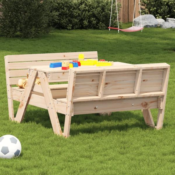 vidaXL Picknicktisch für Kinder 88x122x58 cm Massivholz Kiefer 832601