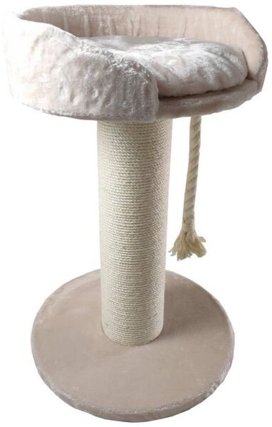 Dehner Kratzbaum Katzen-Kratzbaum Aurelio, ca. 65 x 65 x 100 cm, große Plüsch-Liegefläche mit dickem Sisal-Stamm für festen Stand
